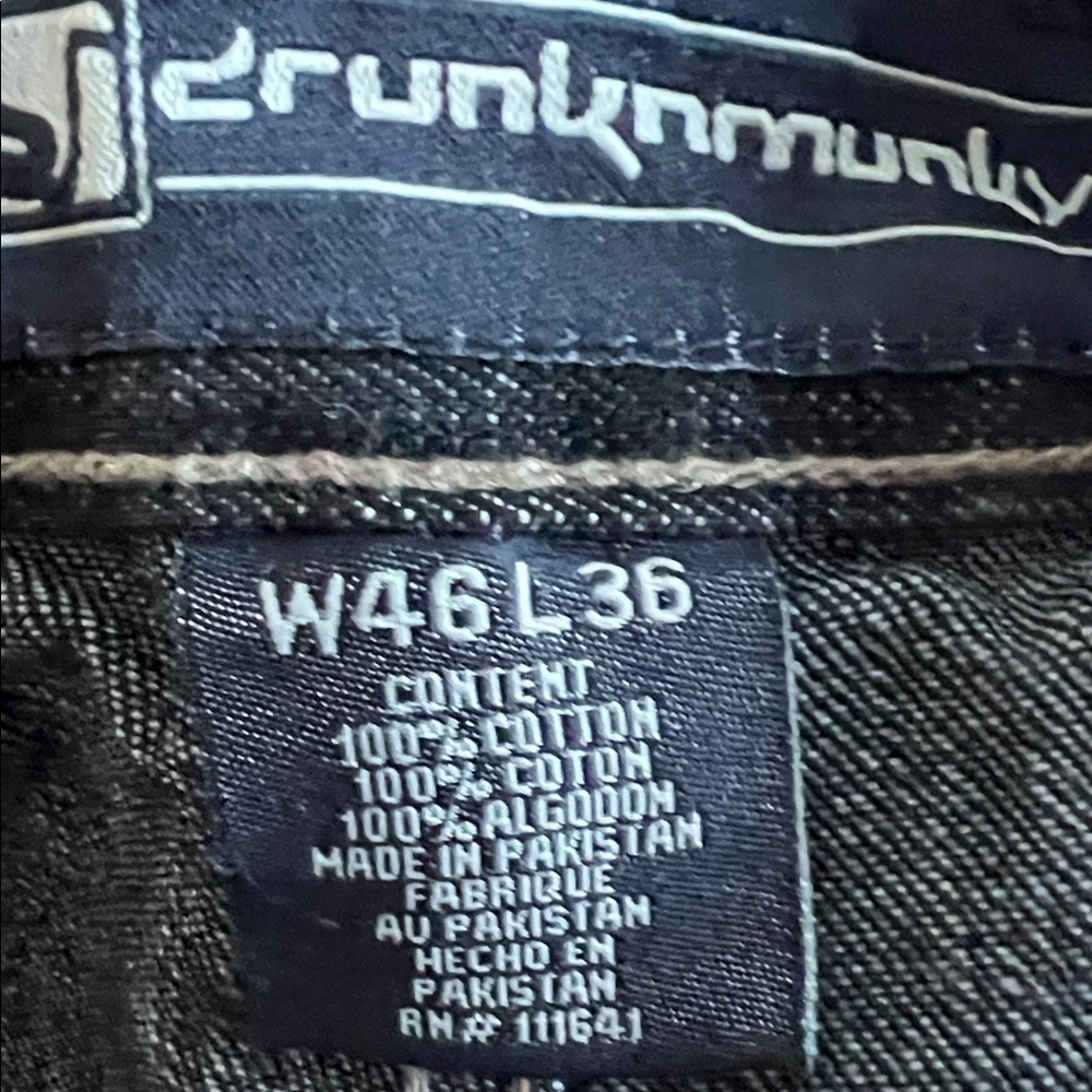Drunknmunky Men's Black Jeans sz 46-36